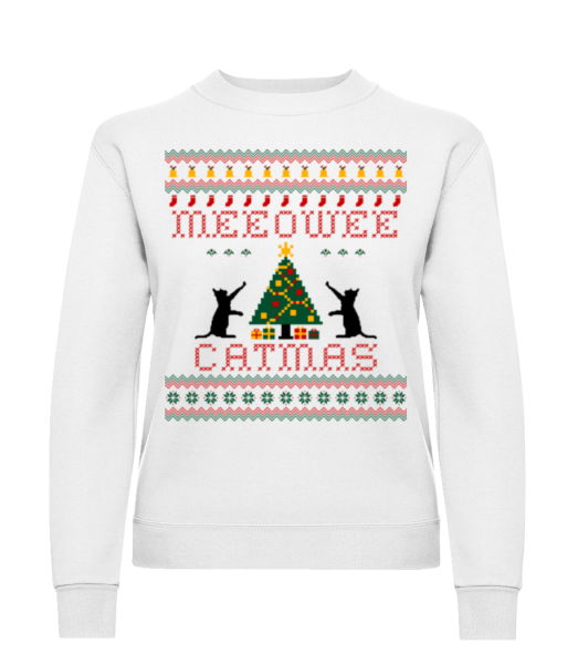 MEEOWEE Catmas - Frauen Pullover - Weiß - Vorne