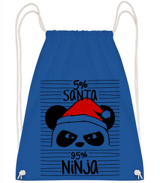 Santa Ninja Panda - Turnbeutel - Royalblau - Vorn
