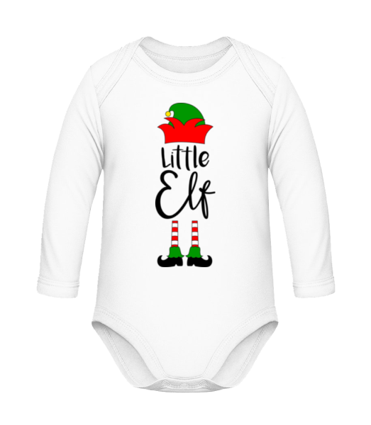 Little Elf - Baby Bio Strampler Longsleeve - Weiß - Vorne