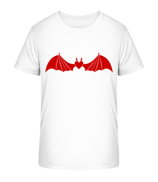 Teufelsherz Mit Flügeln - Kinder Bio T-Shirt Stanley Stella - Weiß - Vorne