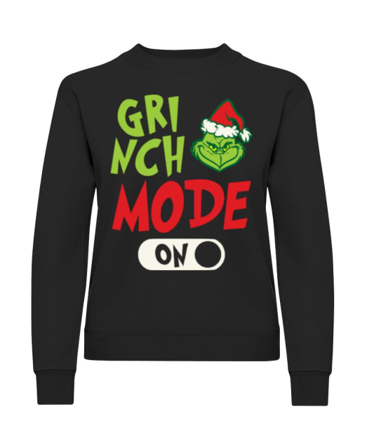 Grinch Mode On - Frauen Pullover - Schwarz - Vorne