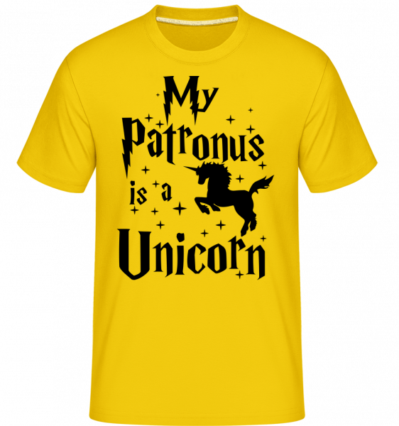 My Patronus Is A Unicorn - Shirtinator Männer T-Shirt - Goldgelb - Vorn