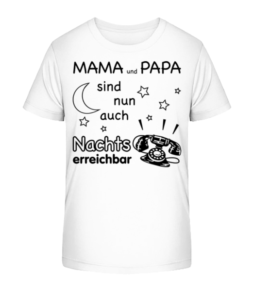 Eltern Nachts Erreichbar - Kinder Bio T-Shirt Stanley Stella - Weiß - Vorne