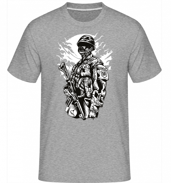 Zombie Soldier - Shirtinator Männer T-Shirt - Grau meliert - Vorn