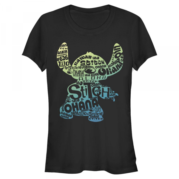 Disney Classics - Lilo & Stitch - Lilo & Stitch Stitch Fill - Frauen T-Shirt - Schwarz - Vorne