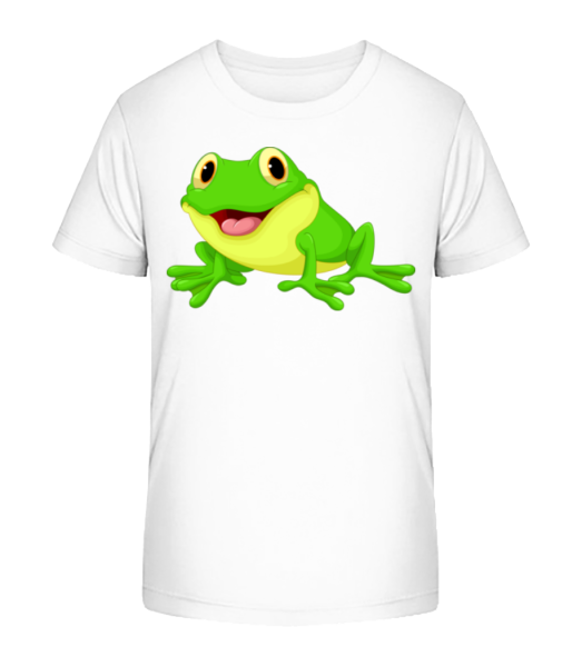 Frosch Mit Offenem Mund - Kinder Bio T-Shirt Stanley Stella - Weiß - Vorne