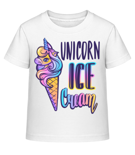 Unicorn Ice Cream - Kinder Shirtinator T-Shirt - Weiß - Vorne