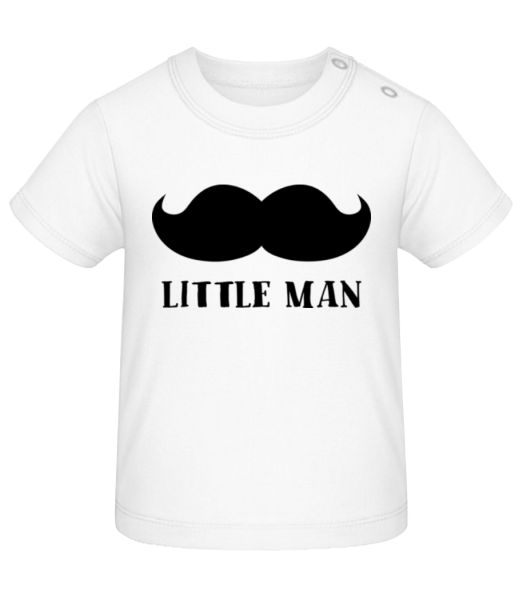 Little Man Mustache - Baby T-Shirt - Weiß - Vorne