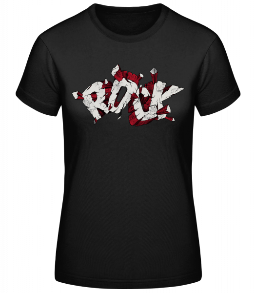 Rock Heftig - Frauen Basic T-Shirt - Schwarz - Vorn