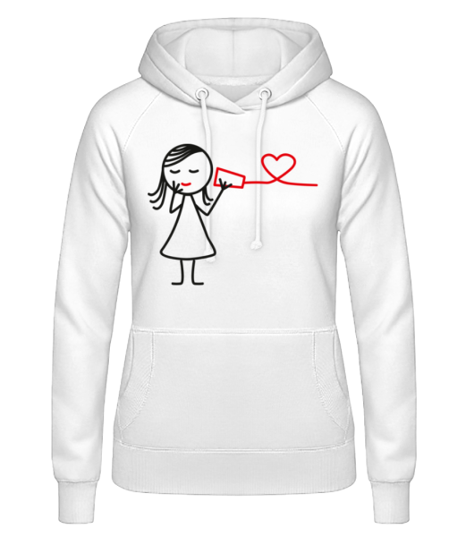 Line phone woman - Women's Hoodie - White - Front