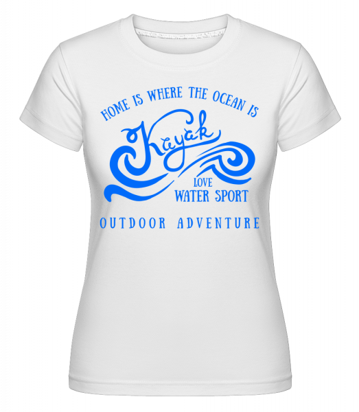 Kayak Logo Blue -  Shirtinator Women's T-Shirt - White - Front
