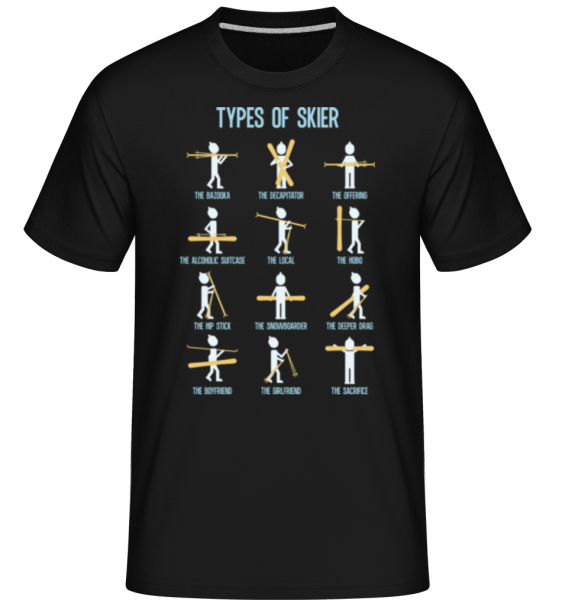 Types Of Skier -  Shirtinator Men's T-Shirt - Black - Front