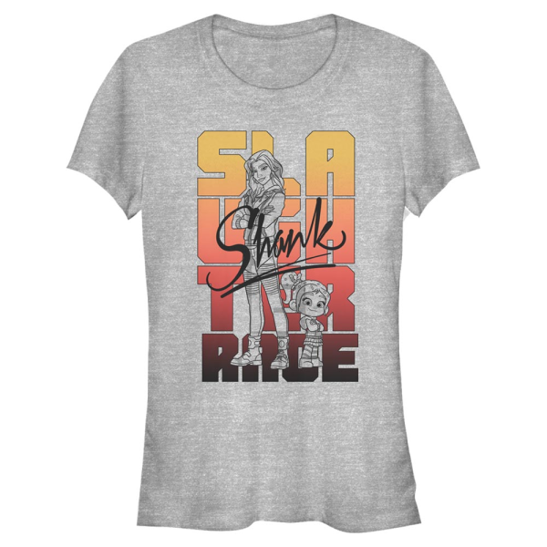 Disney - Wreck-It Ralph - Vanellope & Shank Shank Stack - Women's T-Shirt - Heather grey - Front