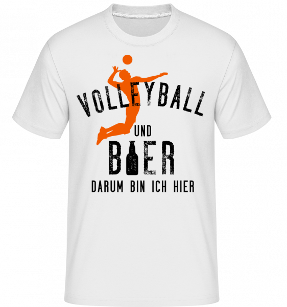 Volleyball Und Bier - Shirtinator Männer T-Shirt - Weiß - Vorn