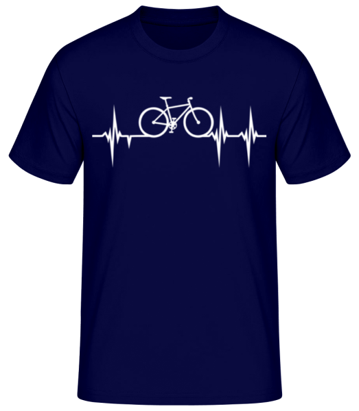 bike heartbeat - Men's Basic T-Shirt - Navy - Front