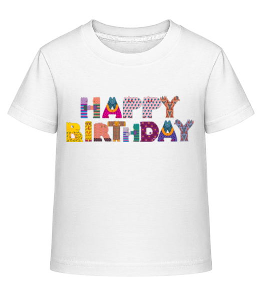 Happy Birthday Buchstaben - Kinder Shirtinator T-Shirt - Weiß - Vorne