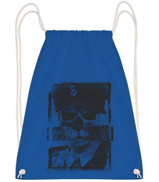 Lion Human Push Picture - Drawstring Backpack - Royal blue - Vorn