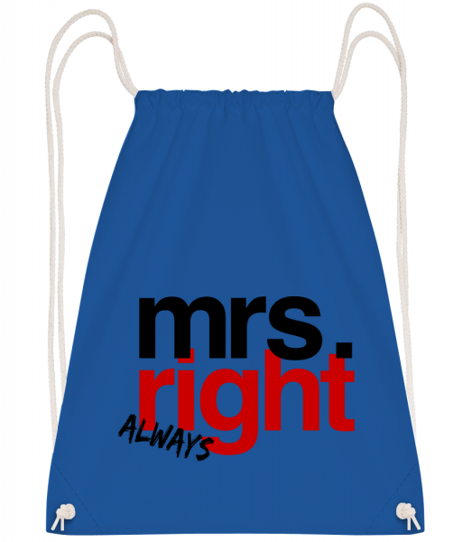 Mrs. Always Right Logo - Turnbeutel - Royalblau - Vorn