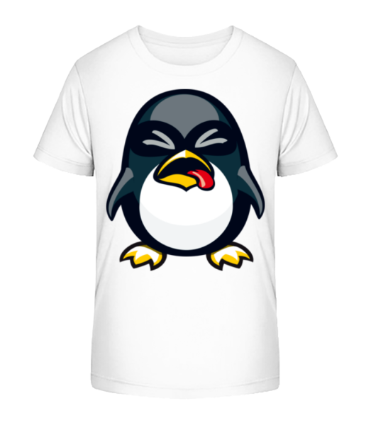 Funny Penguin - Kinder Bio T-Shirt Stanley Stella - Weiß - Vorne