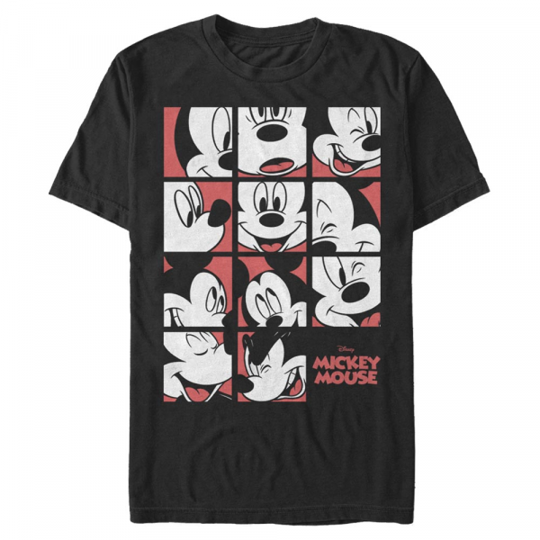 Disney Classics - Micky Maus - Mickey Mouse Expression Grid - Männer T-Shirt - Schwarz - Vorne