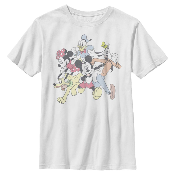 Disney Classics - Mickey Mouse - Skupina Group Run - Kids T-Shirt - White - Front