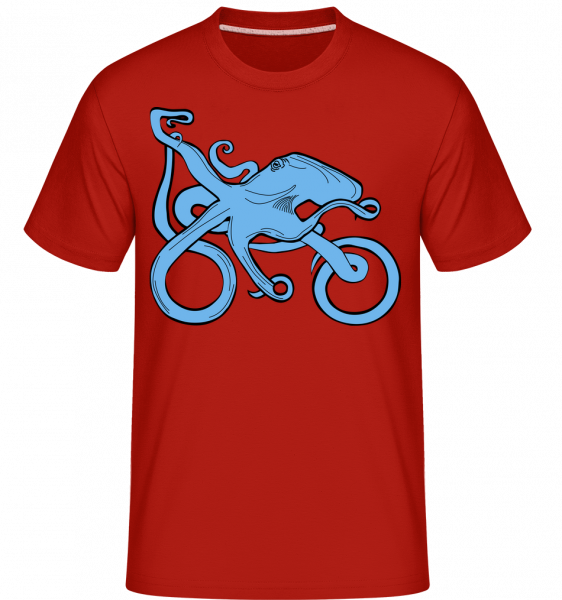 Motorrrad Oktopus - Shirtinator Männer T-Shirt - Rot - Vorn