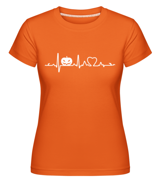 Pumpkin heartbeat -  Shirtinator Women's T-Shirt - Orange - Front
