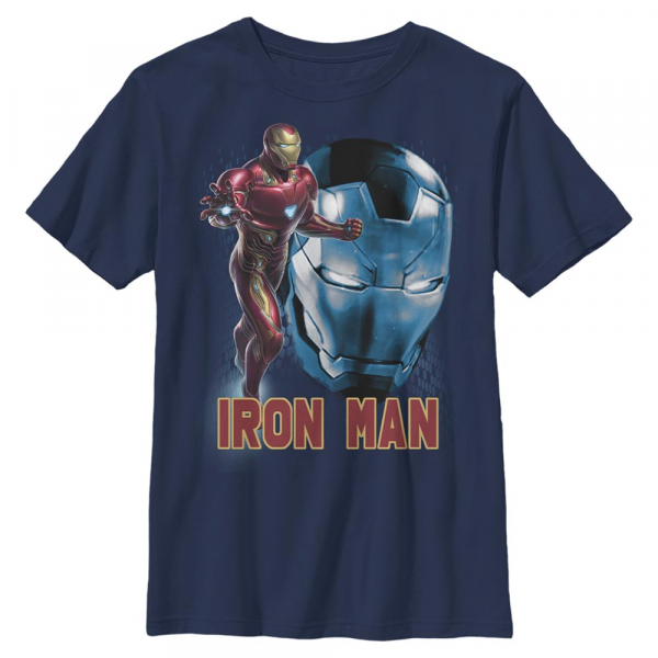Marvel - Avengers Endgame - Iron Man Ironman Profile - Kids T-Shirt - Navy - Front