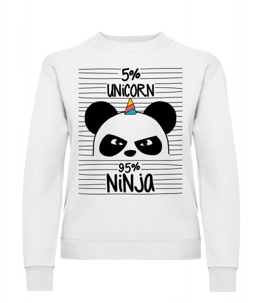 5% Unicorn 95% Ninja - Frauen Pullover - Weiß - Vorn