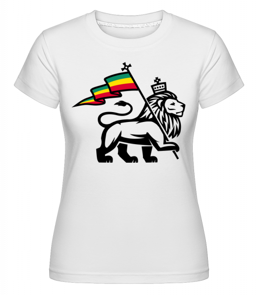 Lion Jamaican Flag -  Shirtinator Women's T-Shirt - White - Vorn