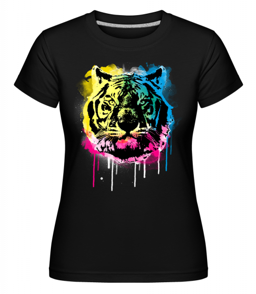 Multicolor Tiger -  Shirtinator Women's T-Shirt - Black - Vorn