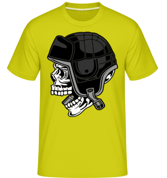 Skull Helmet -  Shirtinator Men's T-Shirt - Lime - Front