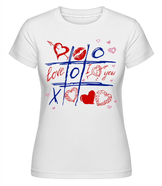 Love Raster Valentine -  Shirtinator Women's T-Shirt - White - Vorn