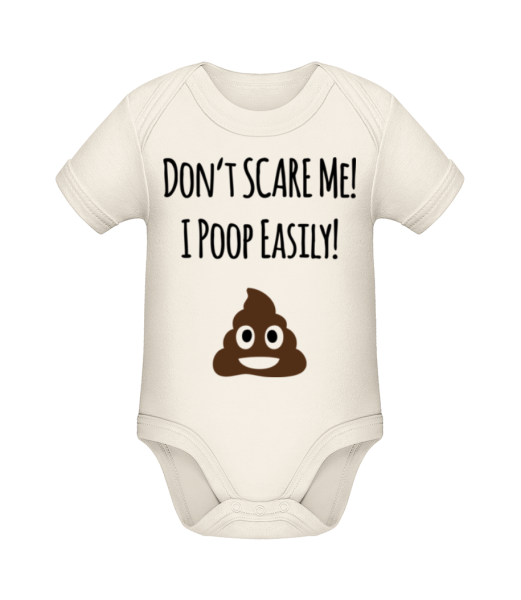 I Poop Easily - Baby Bio Strampler - Creme - Vorne