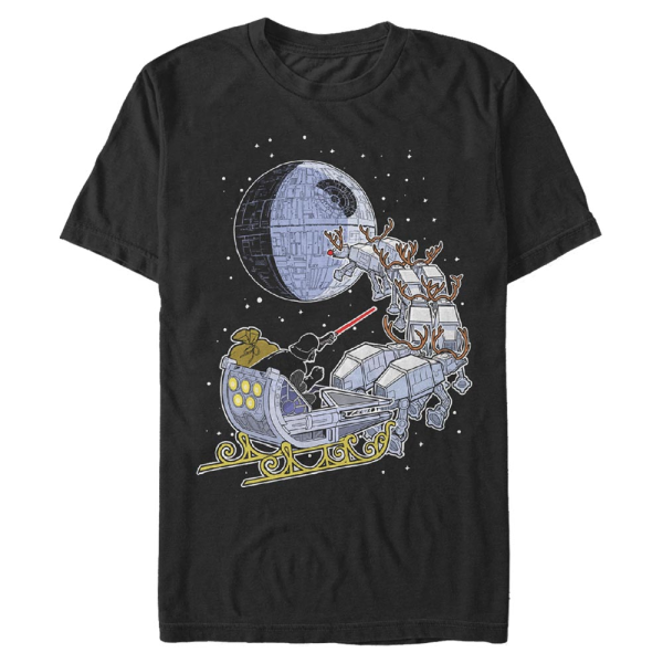 Star Wars - Darth Vader Vader Sleigh - Weihnachten - Männer T-Shirt - Schwarz - Vorne