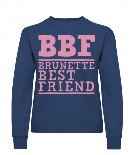 bff Brunette Best Friend - Frauen Pullover - Marine - Vorne