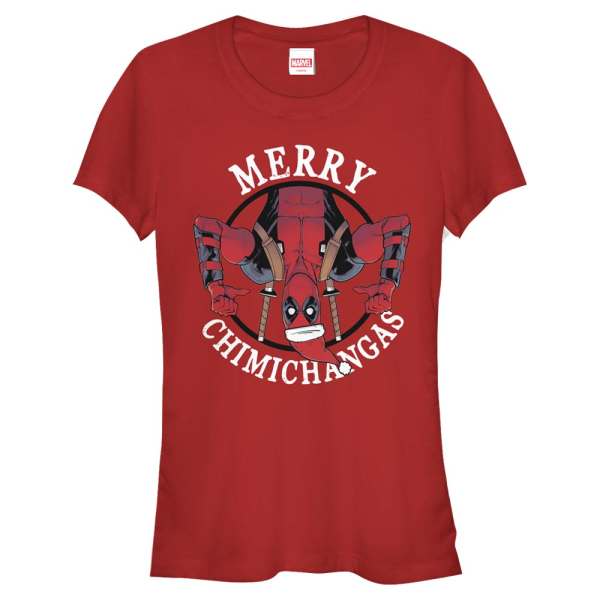 Marvel - Deadpool - Deadpool Merry Chimichangas - Weihnachten - Frauen T-Shirt - Rot - Vorne