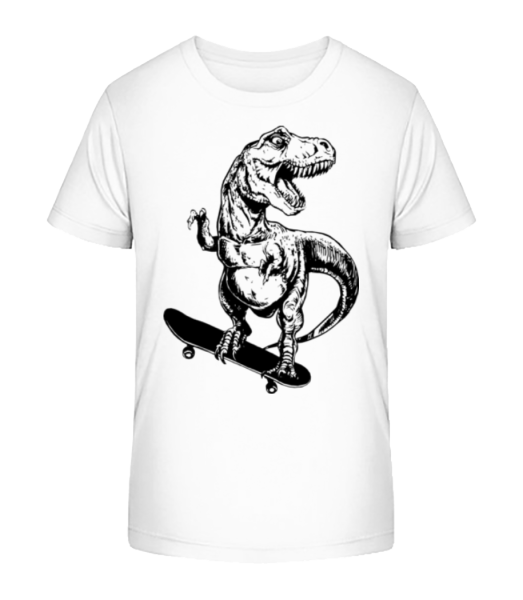 T-Rex Skater - Kid's Bio T-Shirt Stanley Stella - White - Front