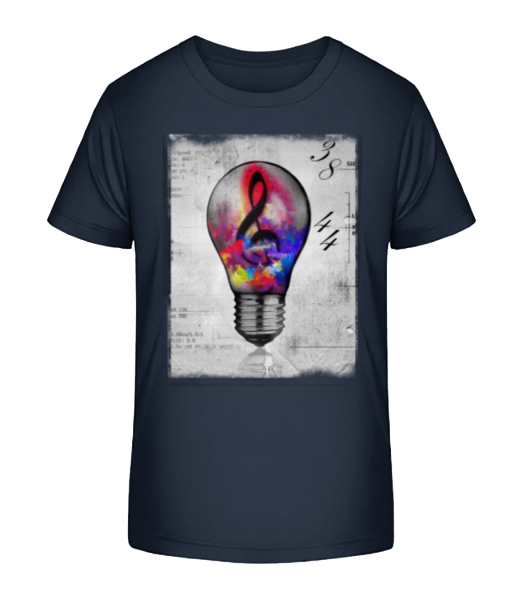 Colourful Lightbumb - Kid's Bio T-Shirt Stanley Stella - Navy - Front