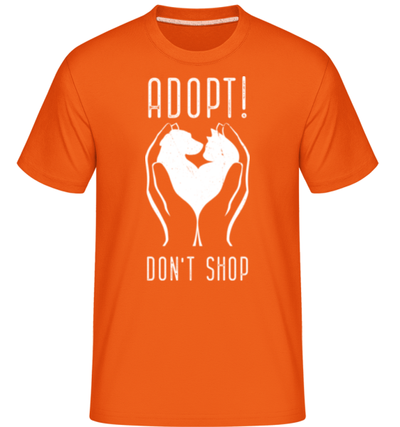 Adopt Dont Shop -  Shirtinator Men's T-Shirt - Orange - Front