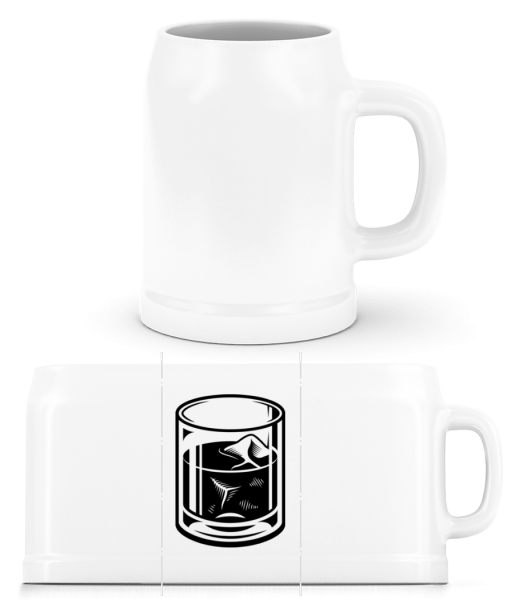 Whiskey Glass - Beer Mug - White - Front