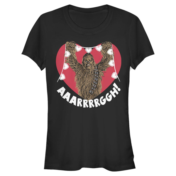 Star Wars - Chewbacca Chewie Crafting Hearts - Valentinstag - Frauen T-Shirt - Schwarz - Vorne