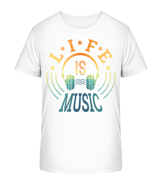 Life Is Music - Kid's Bio T-Shirt Stanley Stella - White - Front
