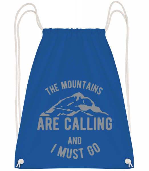 The Mountains Are Calling - Drawstring Backpack - Royal blue - Vorn