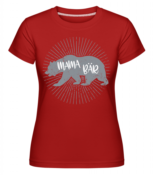 Mama Bär - Shirtinator Frauen T-Shirt - Rot - Vorn