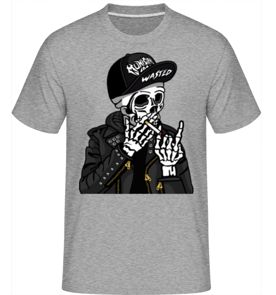 Skull Punk - Shirtinator Männer T-Shirt - Grau meliert - Vorne