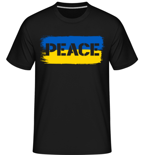 Peace Ukraine Flag  -  Shirtinator Men's T-Shirt - Black - Front
