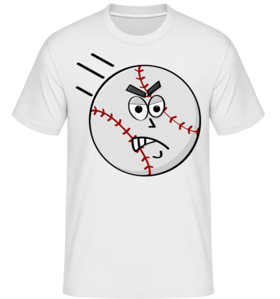 Baseball Smiley -  Shirtinator Men's T-Shirt - White - Front