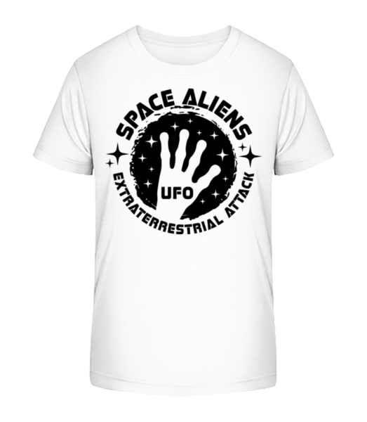 Space Aliens Ufo - Kid's Bio T-Shirt Stanley Stella - White - Front