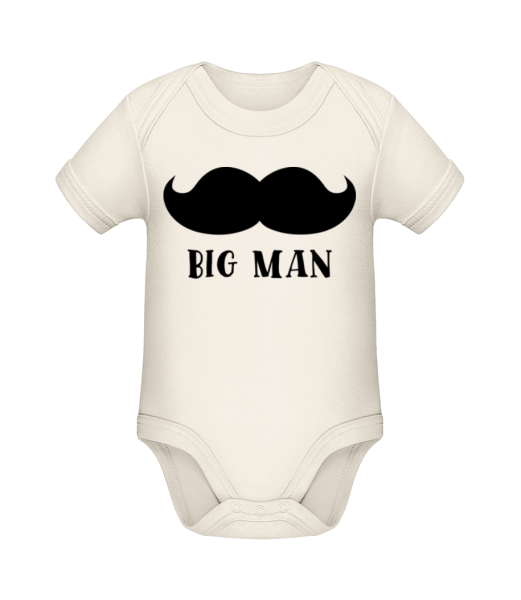 Big Man Mustache - Baby Bio Strampler - Creme - Vorne
